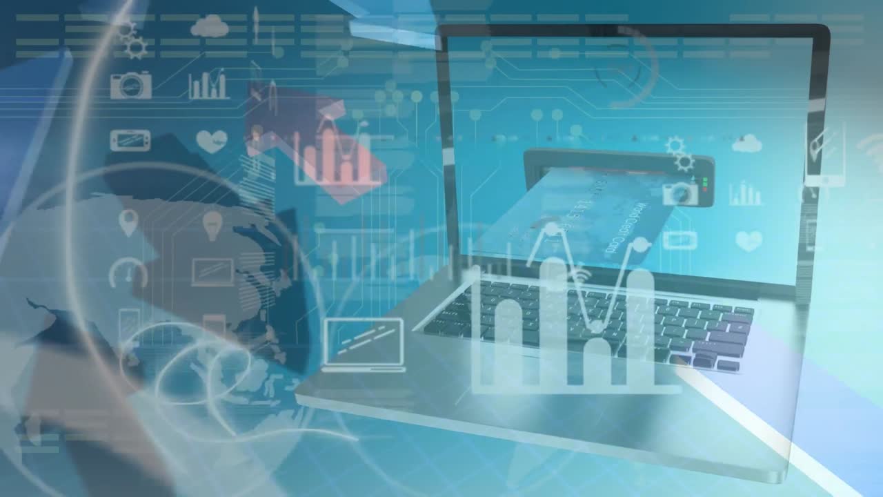 video di elaborazione dei dati su laptop