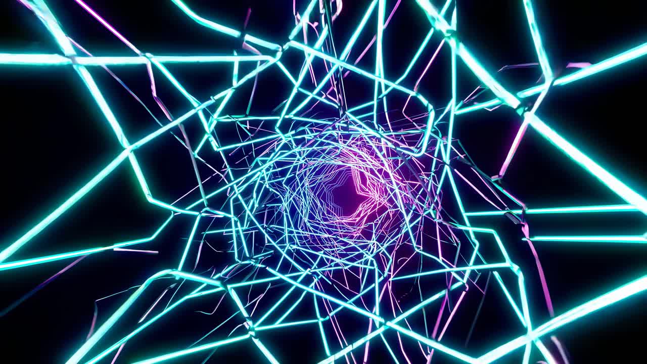 túnel de neón brillante