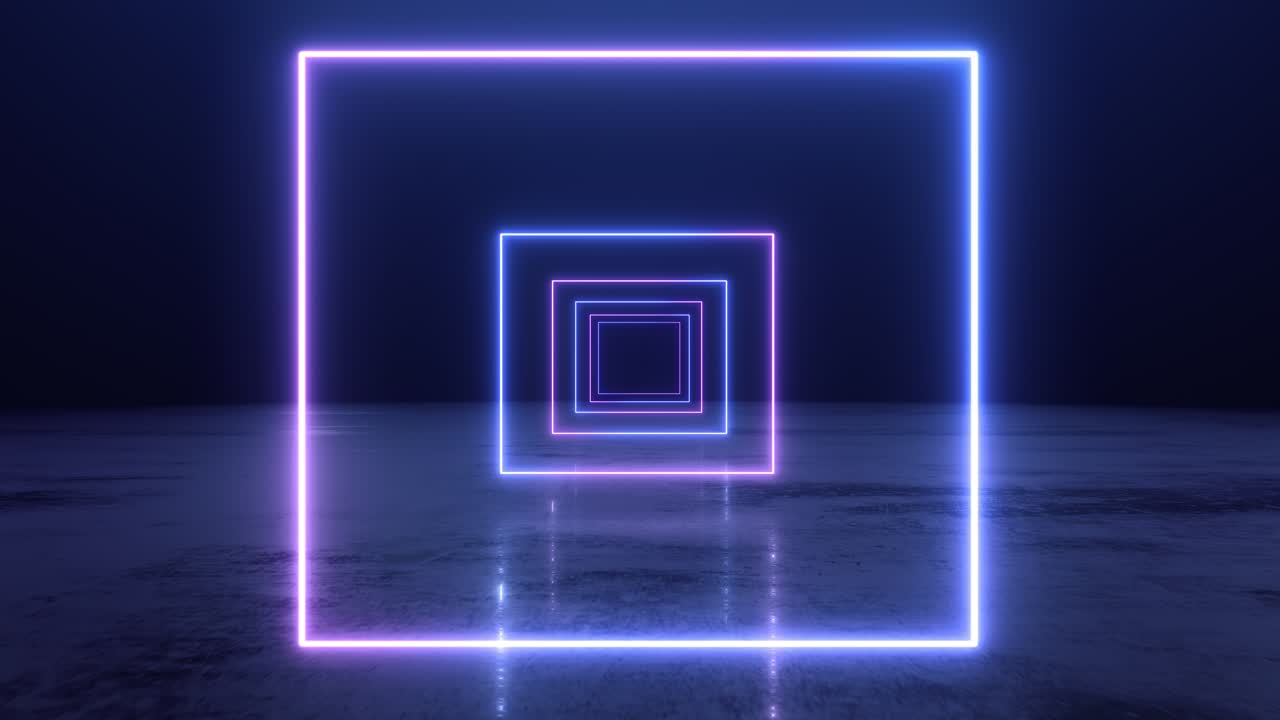 el túnel cuadrado de neón abstract vj