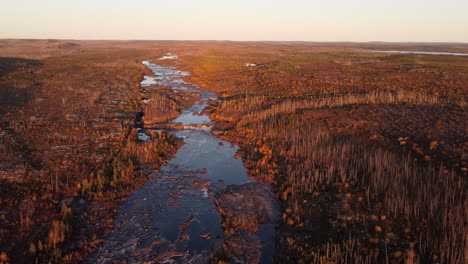 eeyou istchee baie-james beautifull river at sunset