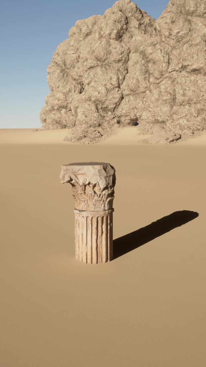 사막에 있는 고대 기둥