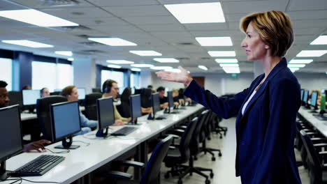 business training session in a call center