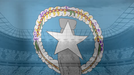 Animation-of-waving-flag-of-marianas-over-sport-stadium