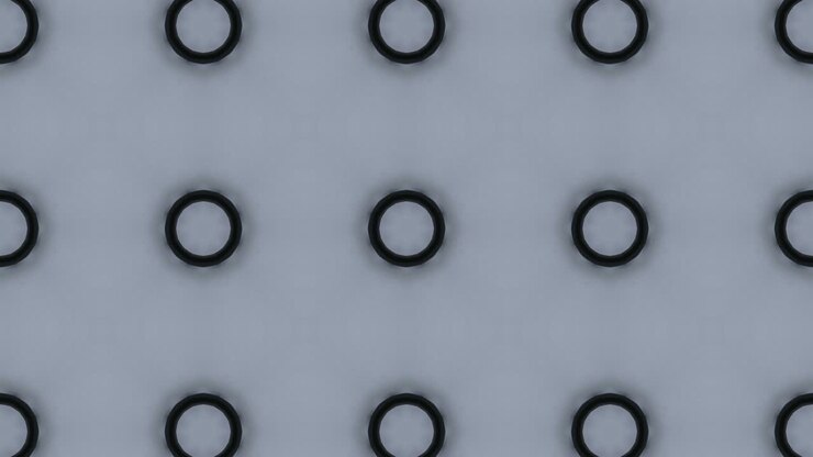 Animazione a mosaico astratta su sfondo grigio. Grafica in movimento in loop continuo con motivo simmetrico.