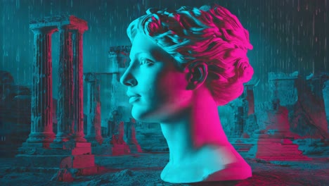statue in ruins