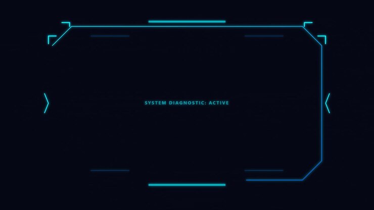 Futuristic Digital HUD Interface with System Diagnostic Text