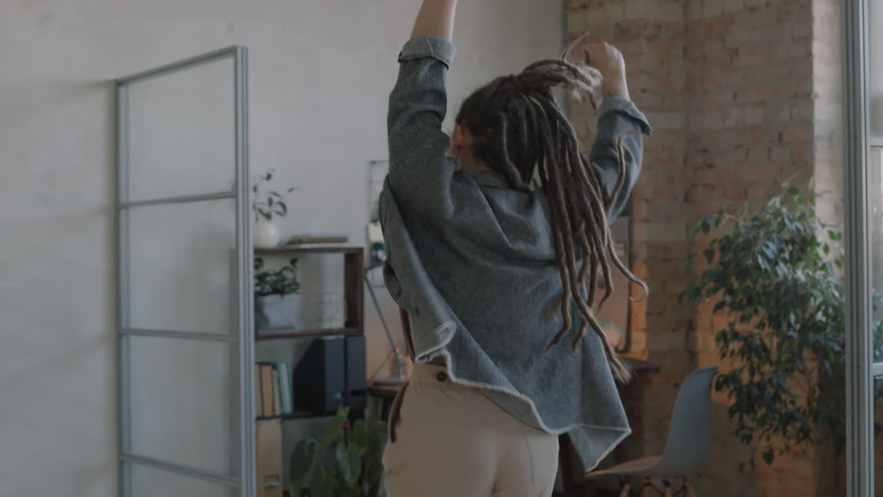 Happy Woman Having Fun Before Work