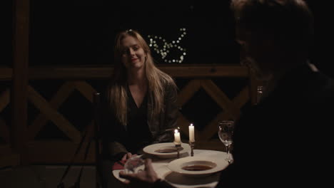 romantic dinner date at night