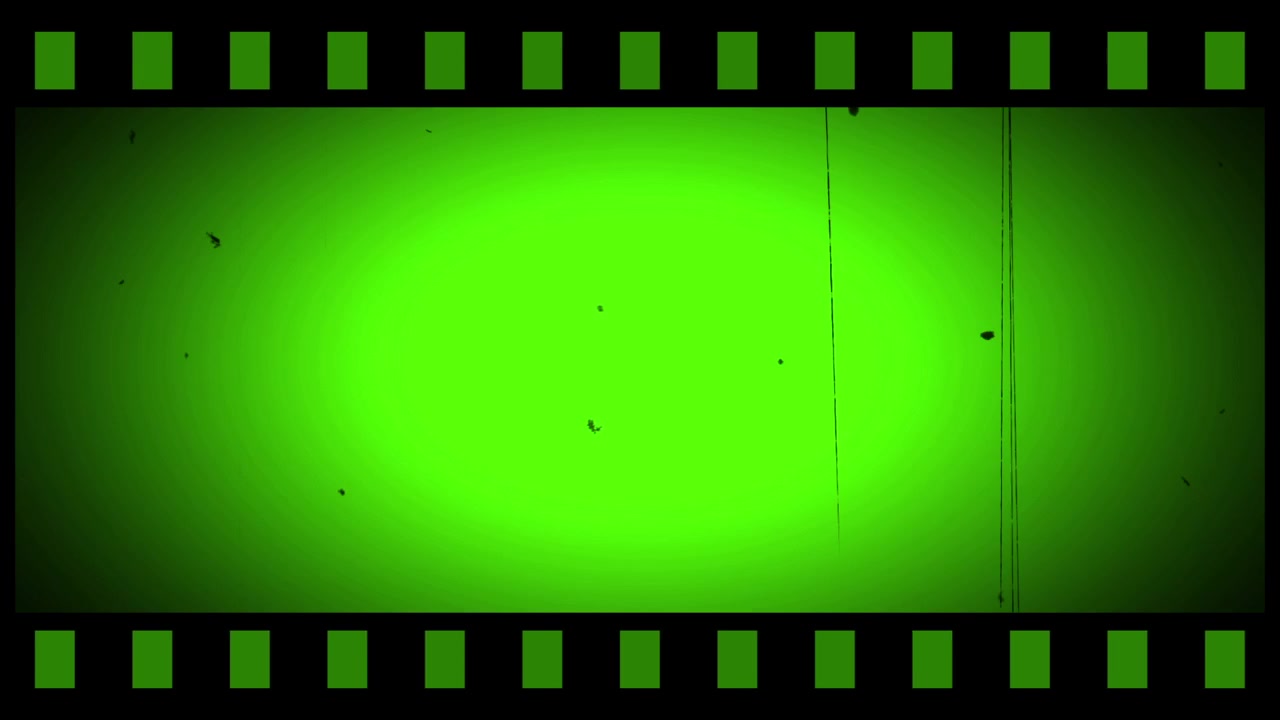 Sovrapposizione di striscia di pellicola vintage su sfondo green screen