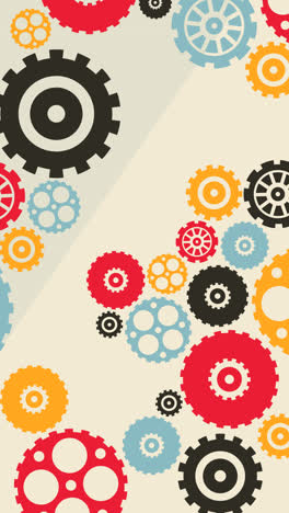 motion graphic of decorative background with different types of gears