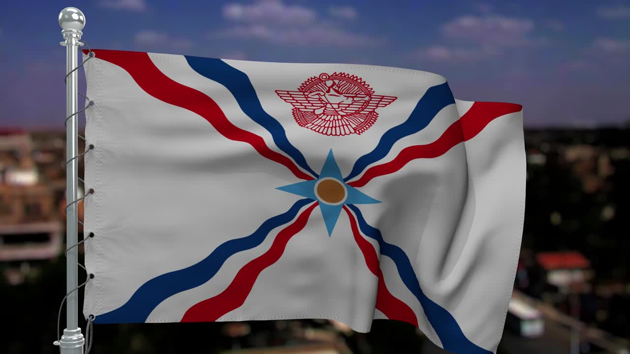 bandera de la etnia asiria.