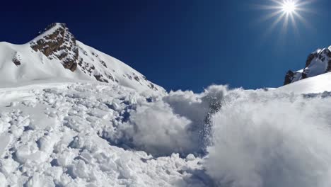 avalanche in mountainous terrain