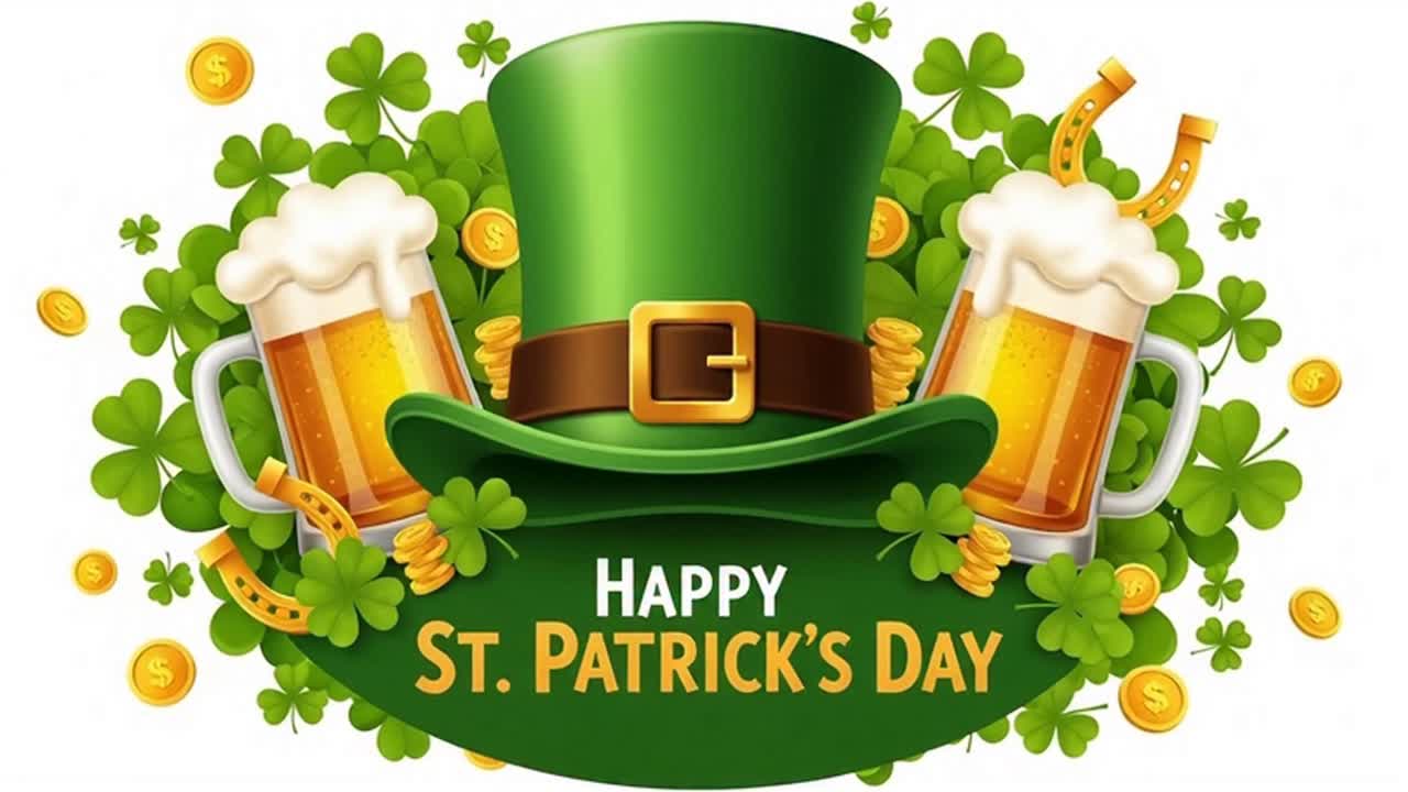 St. Patrick's day celebration with beer and clover