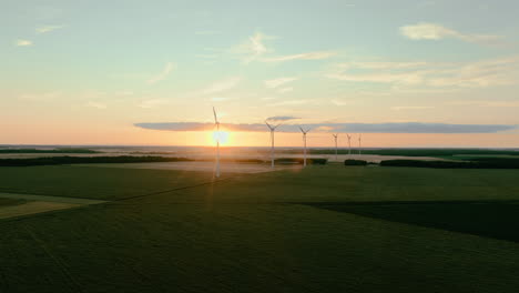 sunset over a wind farm