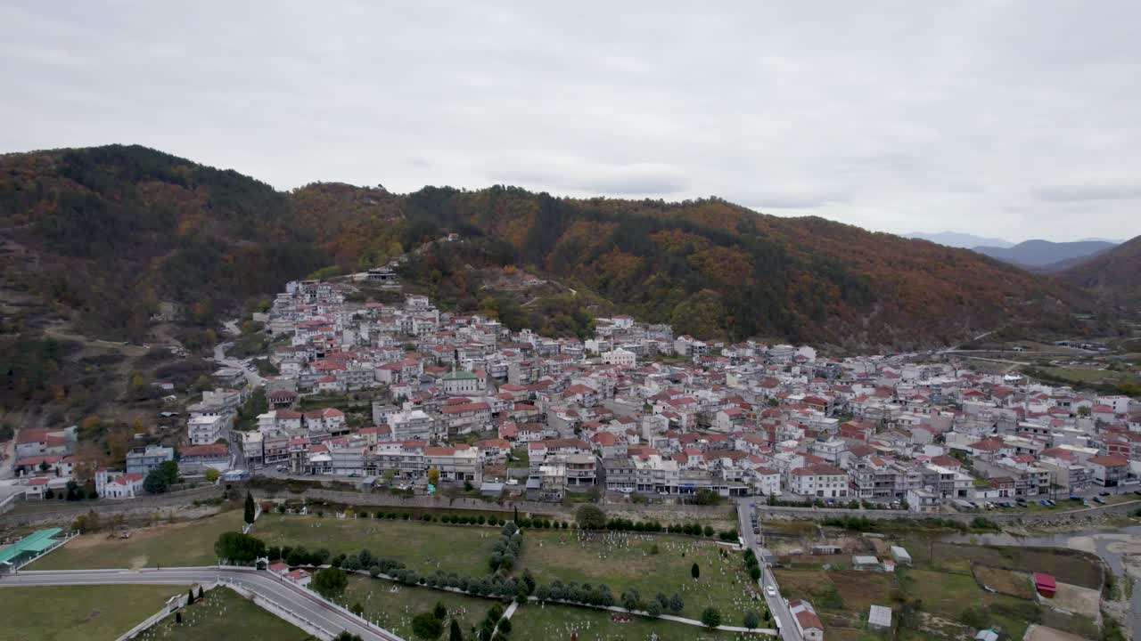 Echinos Xanthi Greece Aerial Panoramic View, Pomack Village in Thrace Region, Point of Interest Shot