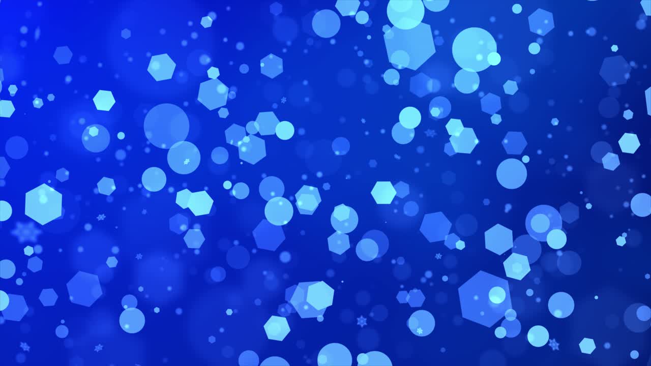 Abstract Blue Bokeh Background with Shapes