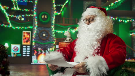 santa claus reading a letter