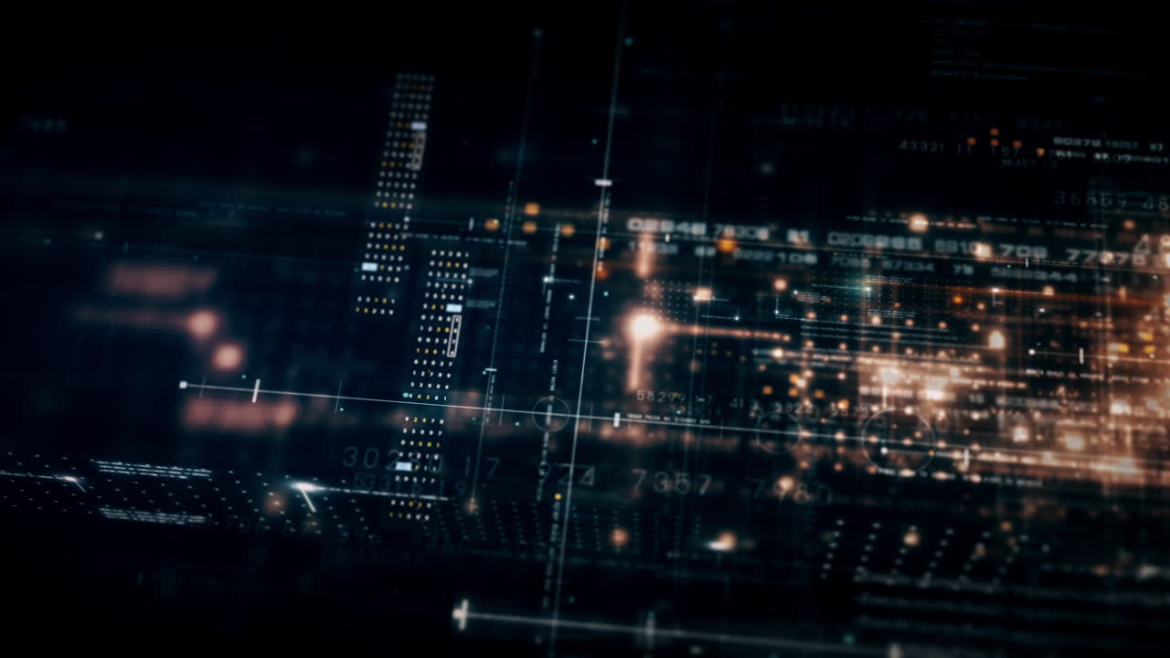 Advanced data matrix simulation UI with cutting-edge digital environment with a dynamic and immersive display of interconnected data matrix information networks systems background