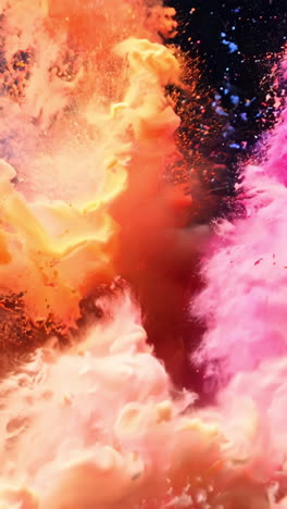 a colorful explosion of smoke and dust. the colors are bright and vibrant, creating a sense of energy and excitement. the smoke and dust are swirling and dancing in the air, creating a dynamic