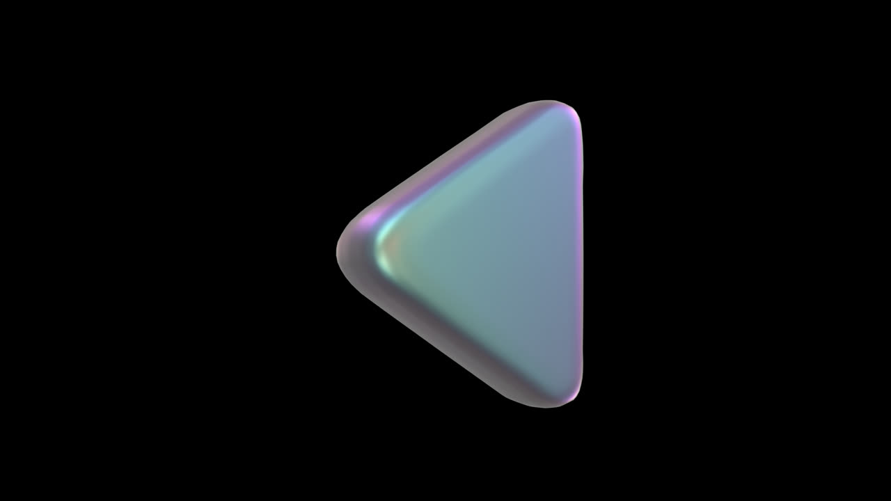 Animated Iridescent Play Button Icon on Black Background