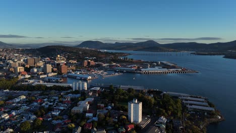 aerial view of hobart, tasmania