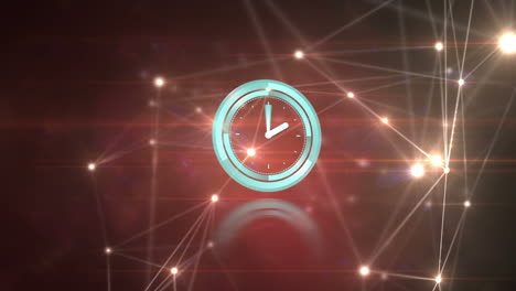 animación de la red de conexiones durante el reloj moviéndose rápidamente