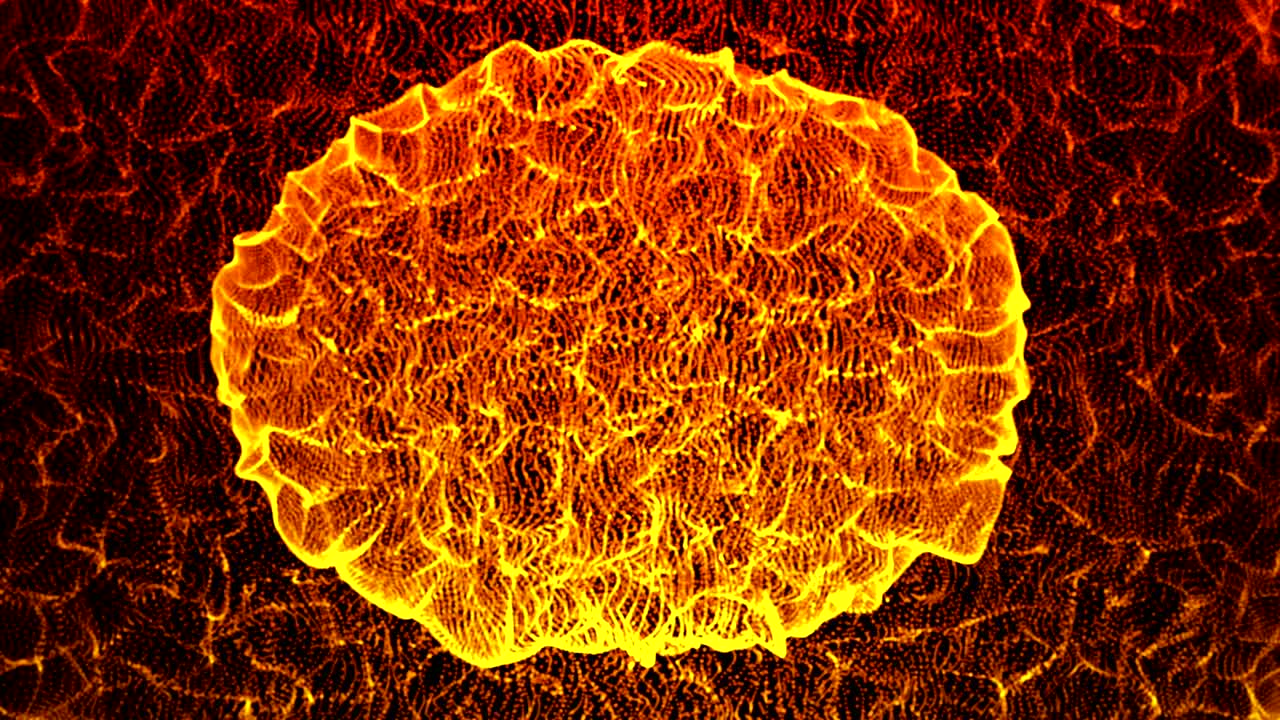 animación abstracta estilizada fondo rojo y amarillo