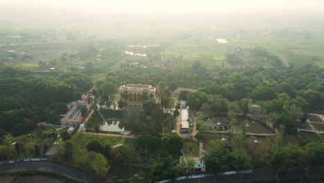 aerial view of the grand imambara in murshidabad, capturing its intricate design and historical significance.