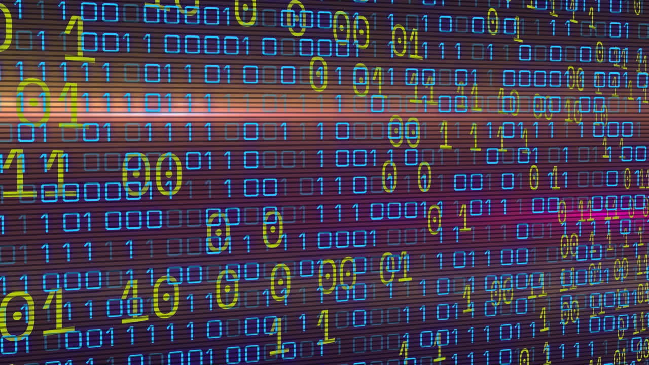 animación del procesamiento de datos sobre senderos de luz