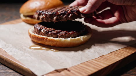 preparing a delicious homemade burger