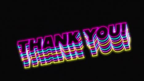 animación pantalla de videojuegos vintage con palabras gracias escrito