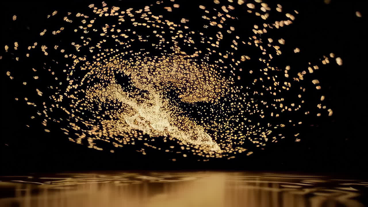 взрыв золотых частиц