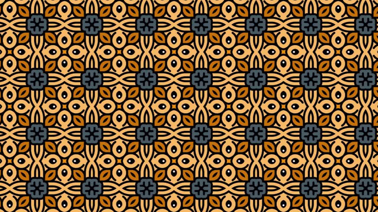 Seamless tile pattern animation with floral signs