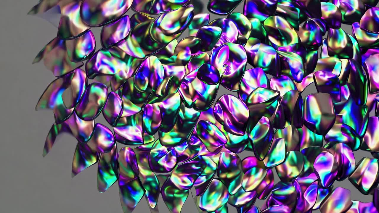 추상적인 iridescent 기하학적 모양