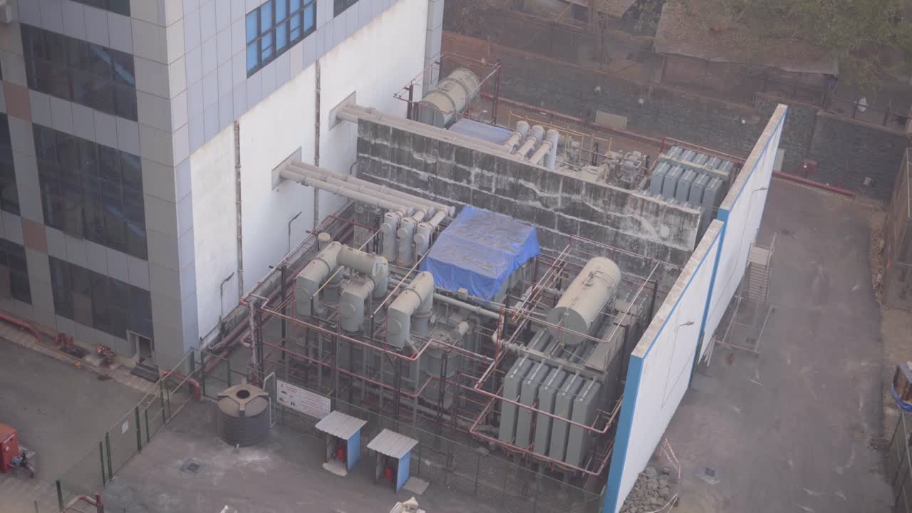 vista amplia del sistema de enfriamiento de aire acondicionado central