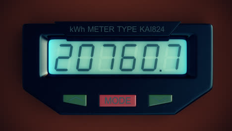 electricity measuring device. typical residential digital electric meter with a transparent plastic case showing household consumption in kilowatt hours. electric power usage.