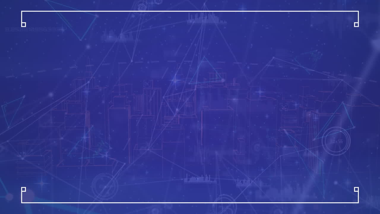 animación de la red de conexiones a través del paisaje urbano digital