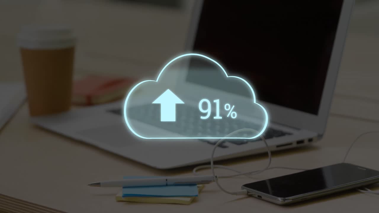 Uploading files in the digital cloud 4k