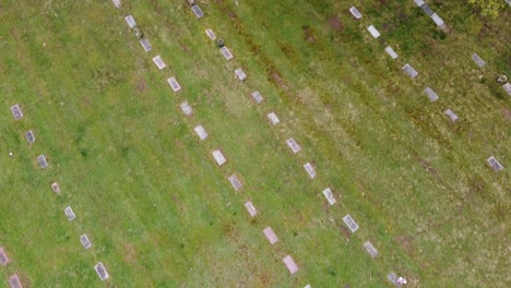 cementerio cementerio drone imágenes aéreas de grand rapids michigan con follaje verde y árboles y lápidas