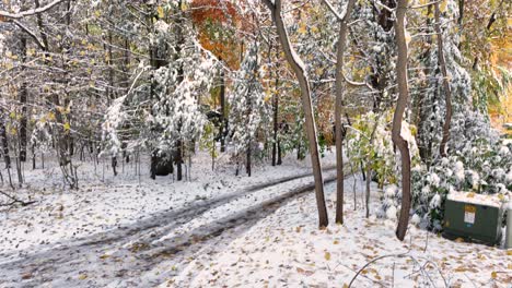 La-Nieve-Se-Derrite-Sobre-El-Hormigón-Después-De-Una-Tormenta-De-Principios-De-Temporada.