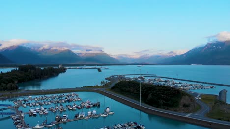 4k drone video of dock point trailhead in valdez, alaska during sunny summer day