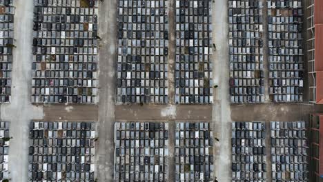 Graveyard, aerial bird's eye view