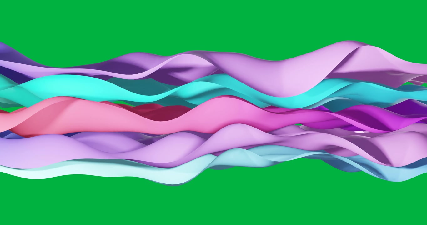 Animazione di strati sfumati dal rosa al blu che ondeggiano su sfondo trasparente.
