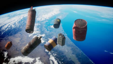 contaminación de la atmósfera del planeta tierra y el espacio