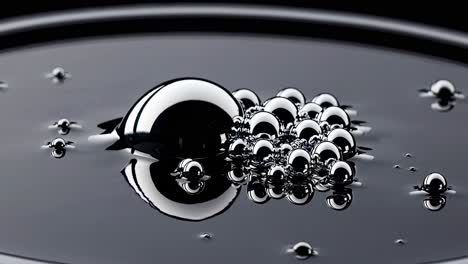 metal bubbles in liquid