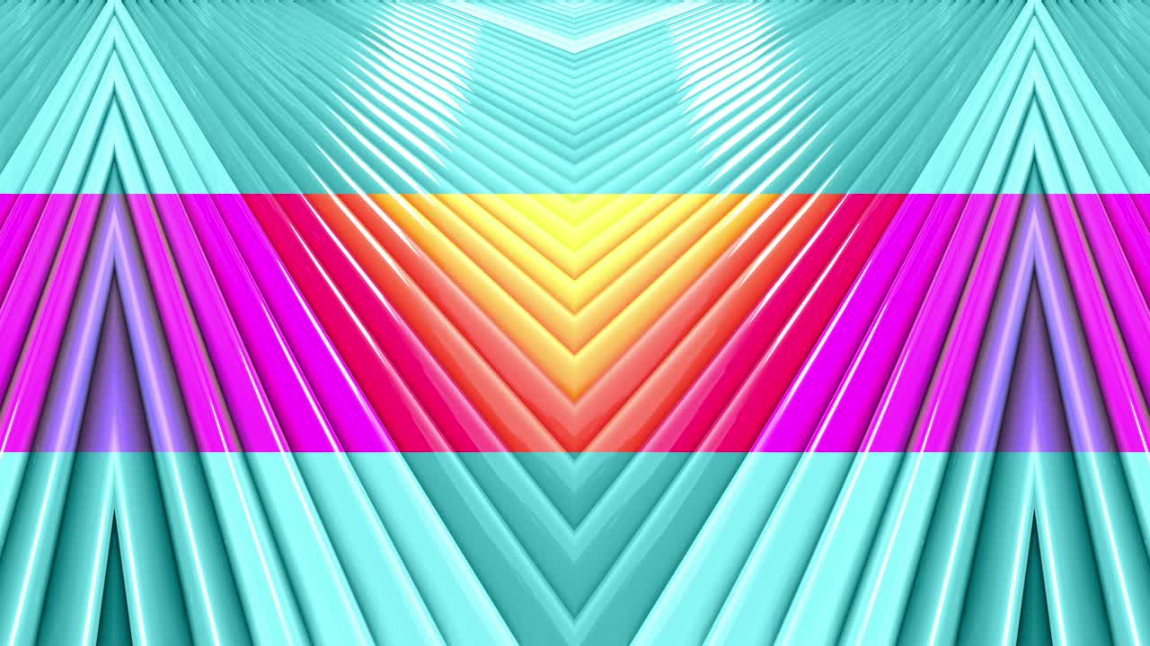 abstracto 3d sin costuras fondo brillante en 4k con cintas de arco iris. rayas multicolores arcoirís moverse cíclicamente en geometría simple estilo creativo de dibujos animados. animación suave en bucle. 42