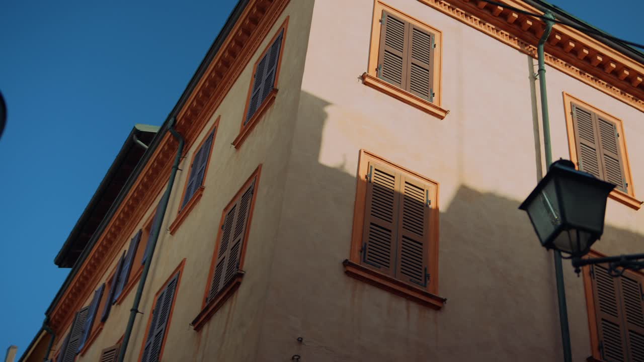 Italian Street Architecture with Lamppost