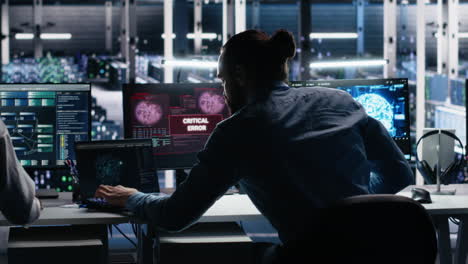 irked data center programmer smashing desk, upset by malfunctioning ai gear