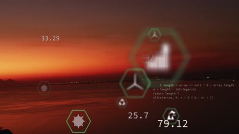 Animación-De-Iconos-De-Sostenibilidad-Y-Ecología-Y-Procesamiento-De-Datos-Sobre-El-Paisaje.