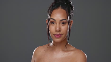 woman, kiwi and beauty in studio for health